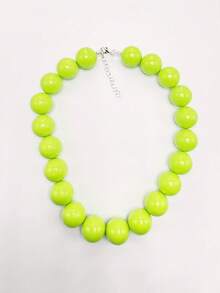 1pc Bohemian Style Plastic Acrylic Colorful Handmade Beaded Geometric Necklace, Summer Fashion Accessory, Gift For Women, Suitable For Beach And Daily Wear - Resin Hand-beaded Necklace - View 16