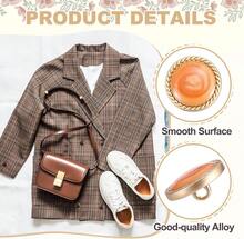 Metal Vintage Gold Button 15 Rounetal Sewing Button Alloy Shank Replacement For Women's Suit Woolen Coat Shirt Dress Sewing Orange Pack Of 5,25526598 - 橘色 - 查看 5