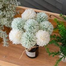 7 Stücke künstliche Chrysanthemen Blumenkugeln, Blumenstrauß Geschenk für wichtige Personen, Innenraum Heimdekoration, Außenbereich Dekoration, herrliche Moral für Zuhause, Büro, Kaffeehäuser, Partys und Hochzeiten