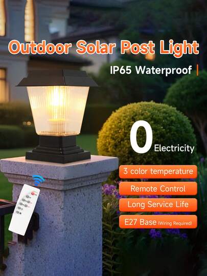 CANMEIJIA Đèn đường năng lượng mặt trời, đèn trụ năng lượng mặt trời, đèn LED ngoài trời, chống nước IP65 với chức năng hẹn giờ và điều khiển từ xa, ánh sáng có thể điều chỉnh, trang trí nhà cửa theo phong cách cổ điển, dễ lắp đặt, thích hợp cho vườn, bãi đậu xe, hành lang, hiên nhà, ban công, bồn hoa, ngã tư, cắm trại, bàn ngoài trời, lối đi.
