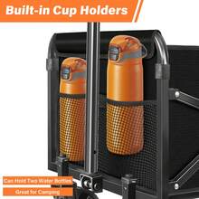 1 pieza Carrito plegable de uso pesado con capacidad de 360 Lb, ruedas giratorias todo terreno, estructura de metal y diseño deportivo para camping, jardinería, compras de supermercado, uso doméstico - Carretilla plegable portátil, Carrito plegable, Carrito de jardinería, Asa telescópica