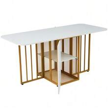 Esszimmertisch, Zeitgemäßer Esstisch, Rechteckiger Esstisch, Kaffee-Freizeittisch, Modern einfacher Esstisch, weiss