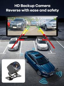 REMAX 10.26-Inch Car Multimedia Video Player Wireless Carplay And Wireless Android Auto Portable Universal Car Monitor Witch Camera, Car MP5 Player, Carplay Fiat 500, Plug And Play Carplay, Stable Classic Choice - 黑色 - 查看 5