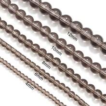 1pc Brown Round Glass Beads, Assorted Sizes 4/6/8/10/12mm, Fashion Casual Retro Autumn/Winter, Jewelry Making DIY Craft Supplies, Suitable For Holiday Decoration, Bracelets, Necklaces, Accessories, Keychains, Pendants - Brown - View 6