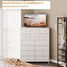 BURN Cómoda Alta para Dormitorio, Torre de Almacenamiento con 18 cajones, Organizador de cajones, Armario de Almacenamiento, Pasillo, armarios, Estructura de Acero (Blanco) - 1 - Ver 8