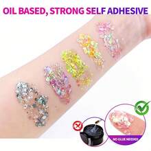 Gel nhũ UV 12 màu khô nhanh phát sáng trong bóng tối kèm 4 cọ, nhũ nước dạng hạt, nhũ cơ thể phát sáng cho nữ, nhũ neon đen tự dính cho lễ hội âm nhạc Mardi Gras Carnival, phụ kiện trang phục tiệc Halloween DIY, lễ hội Rave Edm - Nhiều màu - Xem 6