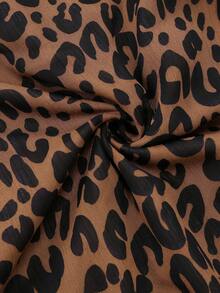 Women's Pleated Leopard Print A-Line Skirt, Casual Daily Wear