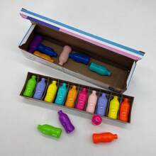 Celemela 21 Peças Conjunto de Jogo de Adivinhação de Garrafas Engraçado - Inclui 20 Garrafas Coloridas + 1 Caixa de Armazenamento, Aprimora o Pensamento Lógico de Adultos, Brinquedo de Relaxamento de Combinação de Cores, Treinamento de Memória e Raciocínio, Jogo de Mesa Criativo Adequado para 197 Países