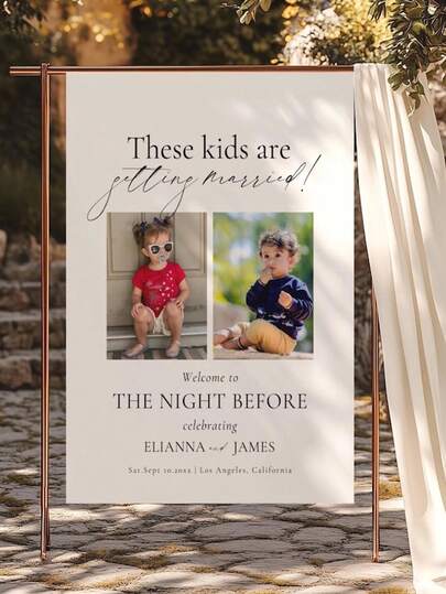 Plantilla de cartel de bienvenida para foto de boda elegante, Cartel de bienvenida, Collage de fotos de boda, Cartel de bienvenida moderno, Póster imprimible para recepción de boda