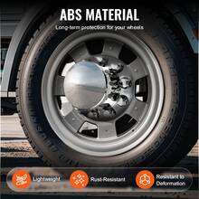Rear Axle Wheel Covers, Dome Axle Cover For Semi Truck, ABS Electroplate Rust-Resistant Lug Nut Covers, Universal Fit, Installation Tool Included, Complete Axle Cover Combo Kit - 13.94x8.66 inch - 查看 4