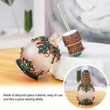 1pc 15ml Middle Eastern Style Glass Globe Bottle, Jewelry Design Fragrance/Essential Oil Refillable Decor Bottle, Elegant Home Decor Accessory, Vanity Decoration, Hand Wash Only, Refillable And Reusable, Women's Personal Care Item, Chic Fragrance Storage Bottle, Sophisticated Decor, High-End Quality, Fashionable Cosmetic Accessory, Lightweight And Portable Travel Refill Bottle (Empty Bottle Only)