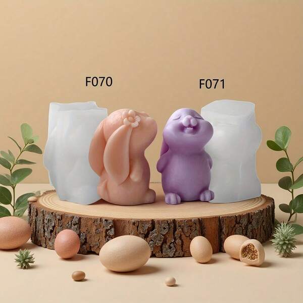 Long Ear Rabbit Scented Candle, Handmade Soap DIY Gift, Silicone Mold, Rabbit Gypsum Decor