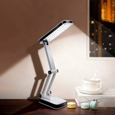 LED折叠台灯，轻便，便携，室内，卧室，宿舍，房间，桌面，灯，柔和照明，护眼阅读灯，户外应急照明