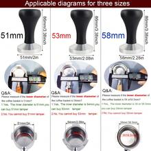 51/58mm 咖啡压粉器，带木柄，平底压粉器，适用于 51/58mm 咖啡手柄