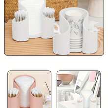 1 قطعة منظم تخزين على المكتب سعة كبيرة لخيوط التطريز والإسفنج المكياج والأكواب - حامل بلاستيكي متين متعدد الأقسام، محمول وخالي من الروائح، مثالي لعرض الزينة والتنظيم المثالي للمستحضرات التجميلية ولوازم فن الأظافر