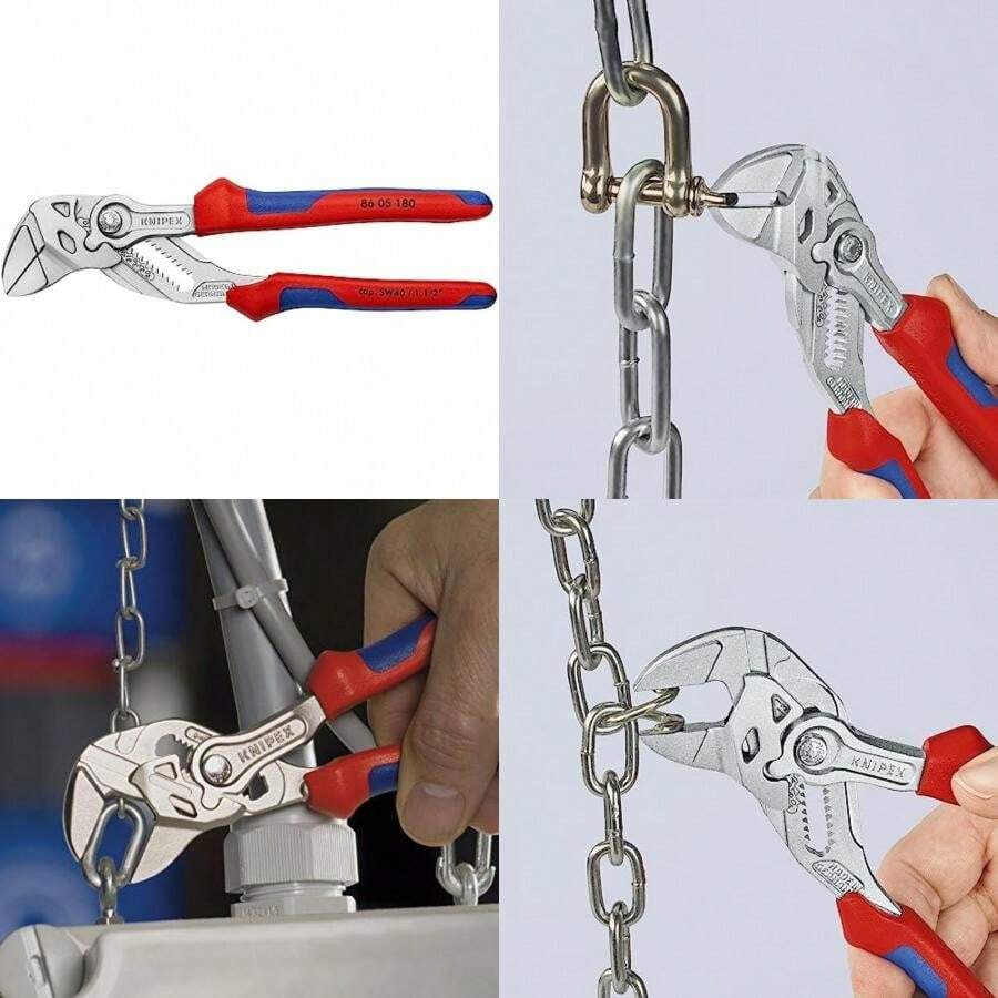 KNIPEX Tools - Llave de alicates, acabado negro, multicomponente (8602180)(Agarre cómodo de 7.25 pulgadas) - Tipo 3 - Ver 1