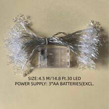 1 件 10/20/30 LED 2 米/3 米/4.5 米雪花灯串，适用于房间、卧室、所有季节、节日装饰、童话灯、圣诞童话灯圣诞节装饰圣诞节装饰圣诞树礼物装饰感恩节婚礼家居装饰家居装饰秋季装饰秋季装饰生日装饰礼品派对用品室内室外花园节日装饰万圣节装饰墙壁装饰万圣节饰品 - 彩色 - 查看 9