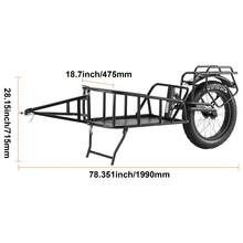 Remolque de carga para bicicletas, capacidad de carga de 70 libras, carro para bicicletas de servicio pesado, almacenamiento compacto y estructura de liberación rápida con enganche universal, ruedas de 20 pulgadas, se adapta a la mayoría de las ruedas de bicicleta, marco de acero al carbono - 70 libras - Ver 10