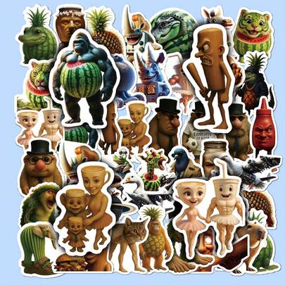 100pcs Of Shan Hai Jing Character Graffiti Stickers, Cartoon Creative DIY Stickers, For Decorating Mugs, Refrigerators, Books, Suitcases, Helmets, Skateboards, Cameras, Guitars, And Laptop Stickers