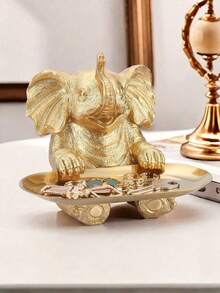 1件树脂大象托盘摆件：可爱的动物造型，可用作玄关钥匙架、客厅装饰托盘、珠宝钥匙收纳架、家居装饰品，也适合收纳和送礼。 - 彩色 - 查看 13