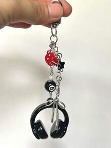 1个原装黑色8音符耳机挂绳，多功能CCD挂件钥匙扣，学生背包挂件 - 彩色 - 查看 7