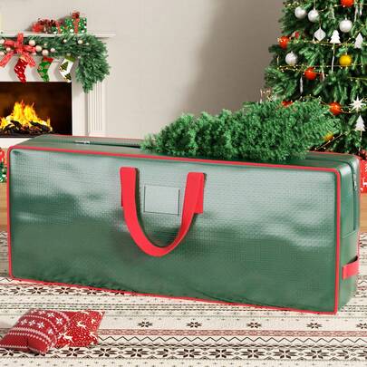 1 Túi đựng cây thông Noel, Túi đựng cây thông Noel nhân tạo, Túi có khóa kéo, Túi đựng cây rèm cuốn, Túi đựng dung tích lớn, Túi đựng có thể gấp lại, Hộp đựng cây thông Noel nhân tạo ngày lễ, Hộp đựng hoàn hảo có khóa kéo và tay cầm thời trang, Dễ vận chuyển, Chống bụi, Chống côn trùng, Chống ẩm.