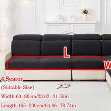 1pc Plush Velvet Sofa Seat Cushion Cover, Waterproof Anti-Slip Slipcover, Soft Skin-Friendly Modern Style, Pet Scratch Resistant, Suitable For L-Shaped Sofa And 1/2/3/4 Seater Sofa, All Season (Sold Individually) - Black - View 19