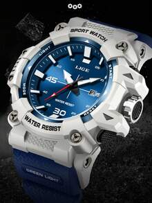 Reloj de cuarzo multifuncional de negocios para hombres LIGE, con pantalla dual, resistente al agua, luminoso y calendario de moda