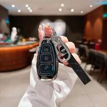 汽车钥匙扣套 - 带钥匙扣，柔软 TPU 汽车钥匙包，福特福克斯 3 4 ST、蒙迪欧 MK3 MK4、Fusion、Kuga、Ecosport、智能遥控器钥匙保护套-汽车配件