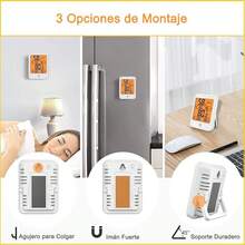 Termómetro Higrómetro Digital para Interiores con Retroiluminación, Imán y Pantalla LCD, Monitor de Temperatura y Humedad de Montaje en Pared, ℃ ℉   Conmutable, Registros Mínimos y Máximos para Hogar - blanco - Ver 3