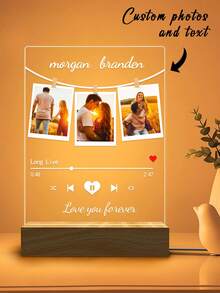 Acrylic Photo Night Lamp, Picture Plaque, Valentines Day Gifts, Couple Gifts, Collage Picture Frame, Bedroom Decor, Gift For Girlfriend.Peronalized Photo Night Light, Custom Photo Collage Frame Lamp, Wedding Gift For Couple, Gift For Mom, Valentines Day Gift, Anniversary Gift - 15X21cm - View 8