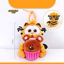 GARFIELD 6 款加菲猫可爱钥匙扣毛绒玩具软猫欧迪毛绒娃娃卡通毛绒玩具钥匙扣吊坠生日礼物