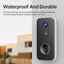 Battery Powered Security Camera Doorbell With 5X Zoom & Human Detection, Wireless Design With Motion Sensors, Two-Way Audio With Instant Alerts, Perfect For Smart Home System