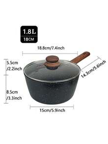 ABKOK 1pc Aluminum Non-Stick Cookware Set With Lid, Multi-Functional Soup Pot, Large Capacity Design, Non-Stick & Scratch-Resistant, Suitable For All Stove Types, Ideal Choice For Healthy Cooking