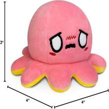 TeeTurtle - The Original Reversible Octopus Plushie - Yellow Happy + Pink Worried - Cute Sensory Fidget Stuffed Animals That Show Your Mood - MàuV - Xem 8