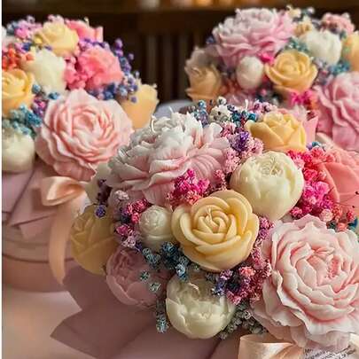 Bộ 4 khuôn hoa - Hoa mẫu đơn, hoa hồng, nụ hoa và hoa xếp lớp có cuống lá - Khuôn silicon thủ công chống dính cho nến, xà phòng, nhựa, thạch cao - Đám cưới, sinh nhật, Ngày của Mẹ, lễ tình nhân, lễ Phục sinh - Màu sắc pastel và rực rỡ - Có thể tái sử dụng và dễ tháo rời - Lý tưởng cho đồ thủ công tự làm, trang trí nhà cửa, làm quà tặng - Tương thích với nến thơm, nghệ thuật nhựa, làm xà phòng, đồ thủ công thạch cao - Thiết kế hoa thanh lịch cho liệu pháp hương thơm và đồ trang trí thủ công