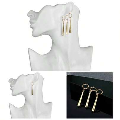 3 Pcs Gold Clip On Anime Cosplay Earrings Zoro Earrings Women Men Dangle Hoop Cartilage Earrings
