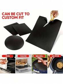 5pcs Reusable Nonstick Oven Liners, Fits Electric Or Gas Oven, Protect Bottom Of Oven, Easy To Clean, Classic Black, Slip Proof Kitchen Items, Practical Holiday Home Gift