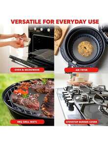 5pcs Reusable Nonstick Oven Liners, Fits Electric Or Gas Oven, Protect Bottom Of Oven, Easy To Clean, Classic Black, Slip Proof Kitchen Items, Practical Holiday Home Gift