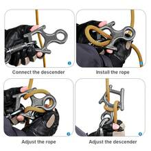 Figure 8 Descender, 35kN Climbing Descender, Heavy Duty 7075 Aluminum For Rappel, Climbing, Mountaineering, Arborist, Caving, Yoga