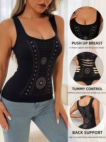 1pc Women Shapewear Camisole, Seamless Waist Trainer Vest, Minimalist Dily Slimming Camisole