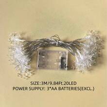 1 件 10/20/30 LED 2 米/3 米/4.5 米雪花灯串，适用于房间、卧室、所有季节、节日装饰、童话灯、圣诞童话灯圣诞节装饰圣诞节装饰圣诞树礼物装饰感恩节婚礼家居装饰家居装饰秋季装饰秋季装饰生日装饰礼品派对用品室内室外花园节日装饰万圣节装饰墙壁装饰万圣节饰品 - 彩色 - 查看 8