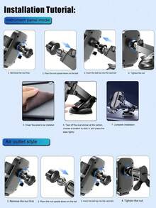 1pc Car Air Vent Phone Holder, Universal New Model Car Phone Mount Holder For Dashboard Vent - Black-dashboard - View 6