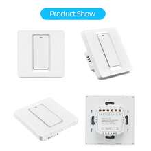 مفتاح ذكي ثنائي الوضع واي فاي وبلوتوث - مفتاح جداري بزر دفع ChevoLink المعياري الأوروبي 1/2/3 أجنحة باللون الأبيض يتطلب سلك محايد تيار متردد 100-240 فولت - متوافق مع أليكسا وتويا سمارت لايف للتحكم الصوتي السلس - أبيض - مشاهدة 6