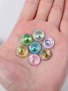 50 piezas/paquete, Rhinestones de resina redondos de 14 mm, Rhinestones de resina coloreados y con efecto AB, Rhinestones de resina de fondo plano para decoración DIY en ropa, bolsos, zapatos y manualidades