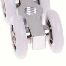 2pcs Hot Sliding Door Rollers, 4-Wheel Hanging Home Door Hardware Accessories - Silver - View 2