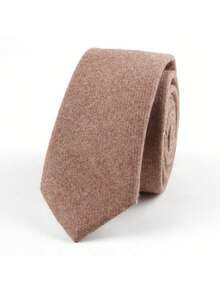 Vintage britischer Stil einfarbige Wollkrawatte, lässig-geschäftliche Schwarz- & Kaffeefarben-Krawatte, lässiges Anzug-Accessoire, Herbst/Winter