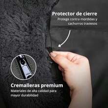 Furbedz Cama para Perro Mediano, diseño antiestrés, Cama Lavable con Funda extraíble intercambeable, Felpa ultrasuave, Forro Interno, Soporte ortopédico Memory Foam, Base Impermeable(Grande (100 cm) Gris Oxford) - Tipo 7 - Ver 4