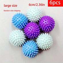 6个可重复使用的洗衣球 - 清洁洗衣球，防止滚筒式烘干机衣物缠绕，衣物柔顺球，防打结清洁球