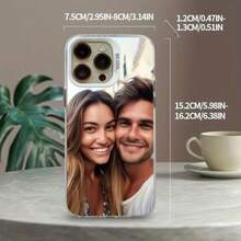 1pc Personalized DIY Custom Photo Design, Customize Your Name, Eternal And Fashionable. 1pc Eternal Custom Matte Black Wedding Lens Frame Phone Case, SuitaCompatible With Applepple XR, 11, 13, 14, 15 And 16 Pro Max. It Is Clear, Fashionable, Colorful, Cute, Minimalist, And Perfectly Matches Your Phone. It Is A Unique Personalized Gift For Friends, Girlfriends And Mothers.